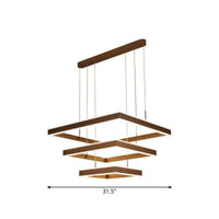 2/3/4 Tiers Square Living Room Chandelier Acrylic LED Pendant - Rebooters