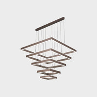2/3/4 Tiers Square Living Room Chandelier Acrylic LED Pendant - Rebooters