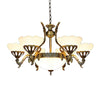 Scalloped Living Room Ceiling Pendant White Glass Chandelier - Rebooters