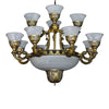 Traditional Style Bell Chandelier 15 Heads Alabaster Glass - Rebooters