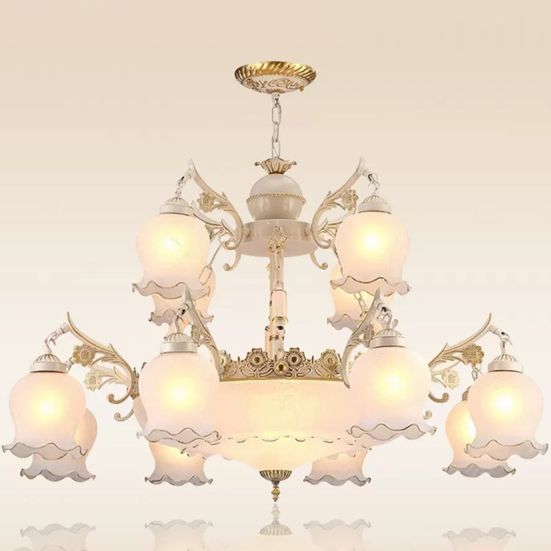 15-Head Suspension Pendant Light Traditional 2-Tier Chandelier - Rebooters