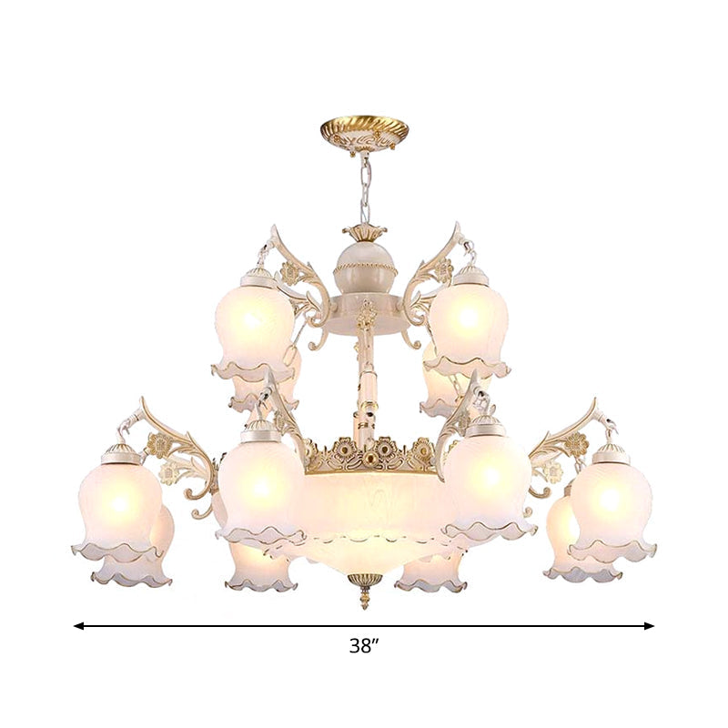 15-Head Suspension Pendant Light Traditional 2-Tier Chandelier - Rebooters