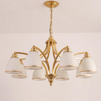 6/8 Lights Chandelier Retro Cylinder Clear Crystal White Glass - Rebooters