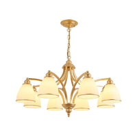 6/8 Lights Chandelier Retro Cylinder Clear Crystal White Glass - Rebooters