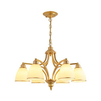 6/8 Lights Chandelier Retro Cylinder Clear Crystal White Glass - Rebooters