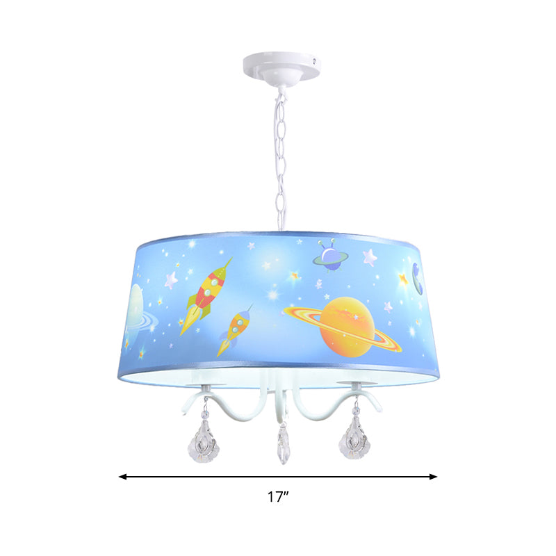 Creative Planet & Rocket Hanging Pendant Chandelier Blue - Rebooters
