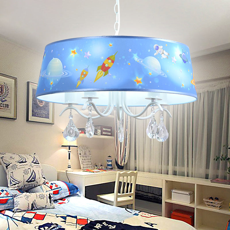 Creative Planet & Rocket Hanging Pendant Chandelier Blue - Rebooters