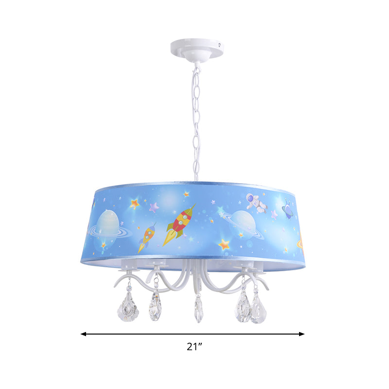 Creative Planet & Rocket Hanging Pendant Chandelier Blue - Rebooters