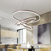 2/3 Tiers Aluminum Pendant Light Fixture Minimalistic White/Coffee LED Chandelier - Rebooters