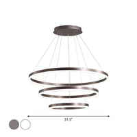 2/3 Tiers Aluminum Pendant Light Fixture Minimalistic White/Coffee LED Chandelier - Rebooters