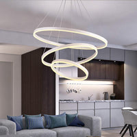 2/3 Tiers Aluminum Pendant Light Fixture Minimalistic White/Coffee LED Chandelier - Rebooters
