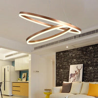 2/3 Tiers Aluminum Pendant Light Fixture Minimalistic White/Coffee LED Chandelier - Rebooters