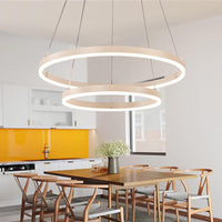 2/3 Tiers Aluminum Pendant Light Fixture Minimalistic White/Coffee LED Chandelier - Rebooters