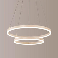 2/3 Tiers Aluminum Pendant Light Fixture Minimalistic White/Coffee LED Chandelier - Rebooters