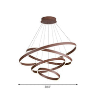 Acrylic 1/2/3-Tiered Hoop Shaped Pendant Brown LED Chandelier - Rebooters