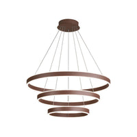Acrylic 1/2/3-Tiered Hoop Shaped Pendant Brown LED Chandelier - Rebooters