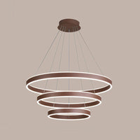 Acrylic 1/2/3-Tiered Hoop Shaped Pendant Brown LED Chandelier - Rebooters