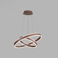 Acrylic 1/2/3-Tiered Hoop Shaped Pendant Brown LED Chandelier - Rebooters