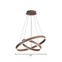 Acrylic 1/2/3-Tiered Hoop Shaped Pendant Brown LED Chandelier - Rebooters