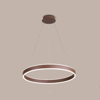 Acrylic 1/2/3-Tiered Hoop Shaped Pendant Brown LED Chandelier - Rebooters