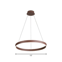 Acrylic 1/2/3-Tiered Hoop Shaped Pendant Brown LED Chandelier - Rebooters