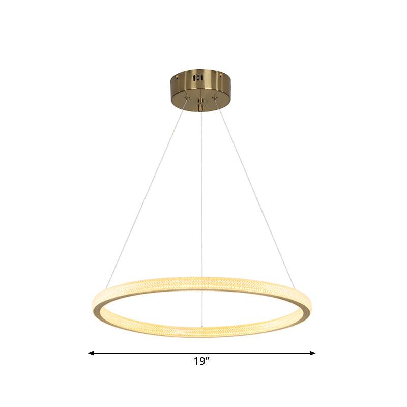 1/3/4-Tier Circle Acrylic Suspension Pendant Brass LED Chandelier - Rebooters