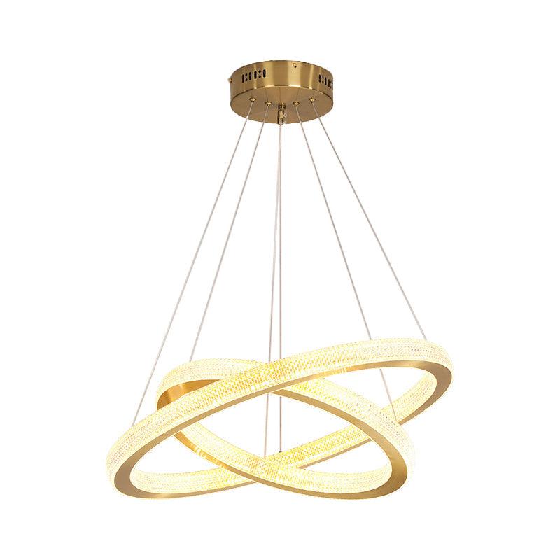 1/3/4-Tier Circle Acrylic Suspension Pendant Brass LED Chandelier - Rebooters