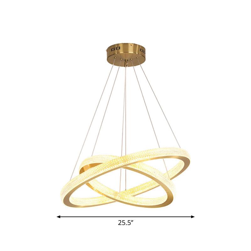 1/3/4-Tier Circle Acrylic Suspension Pendant Brass LED Chandelier - Rebooters