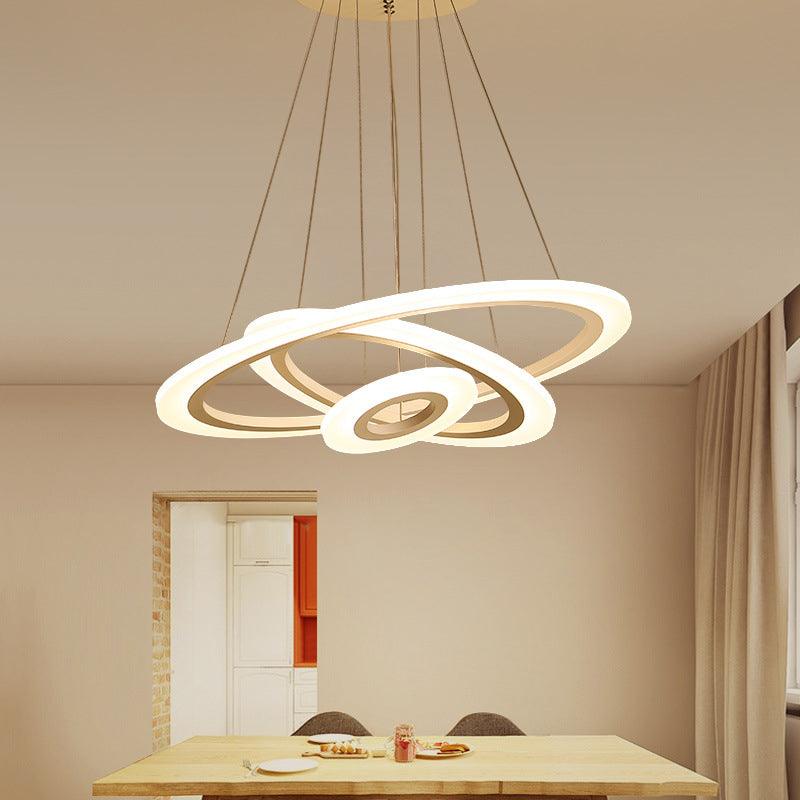 Acrylic 2/3-Tiered LED Chandelier Modern Coffee Pendant Light - Rebooters