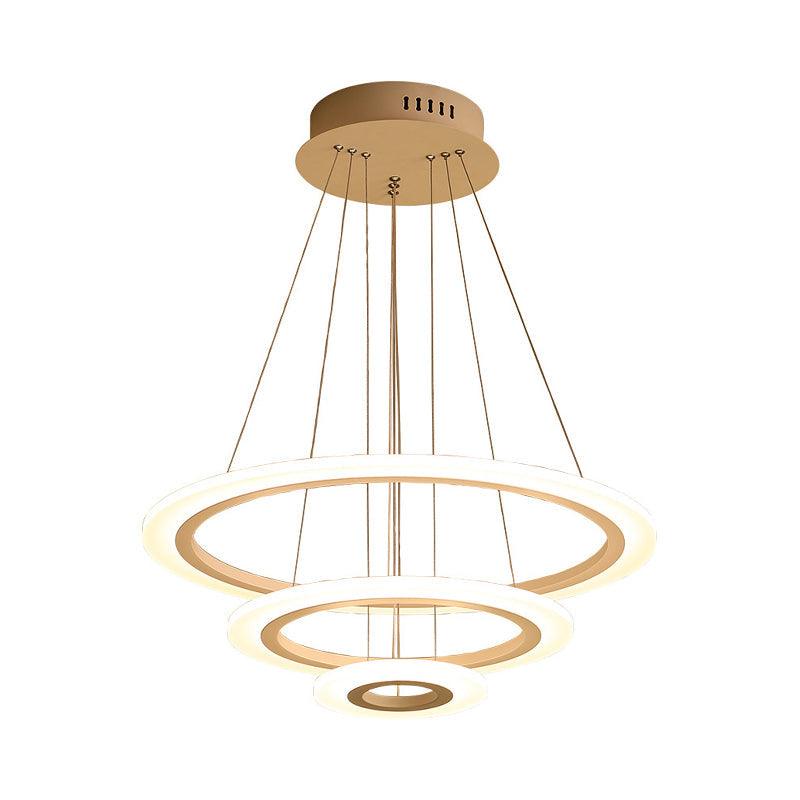 Acrylic 2/3-Tiered LED Chandelier Modern Coffee Pendant Light - Rebooters
