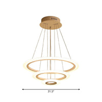 Acrylic 2/3-Tiered LED Chandelier Modern Coffee Pendant Light - Rebooters