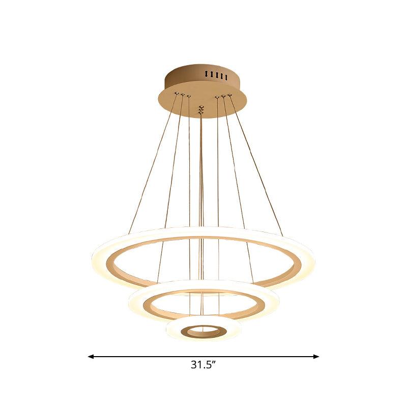 Acrylic 2/3-Tiered LED Chandelier Modern Coffee Pendant Light - Rebooters