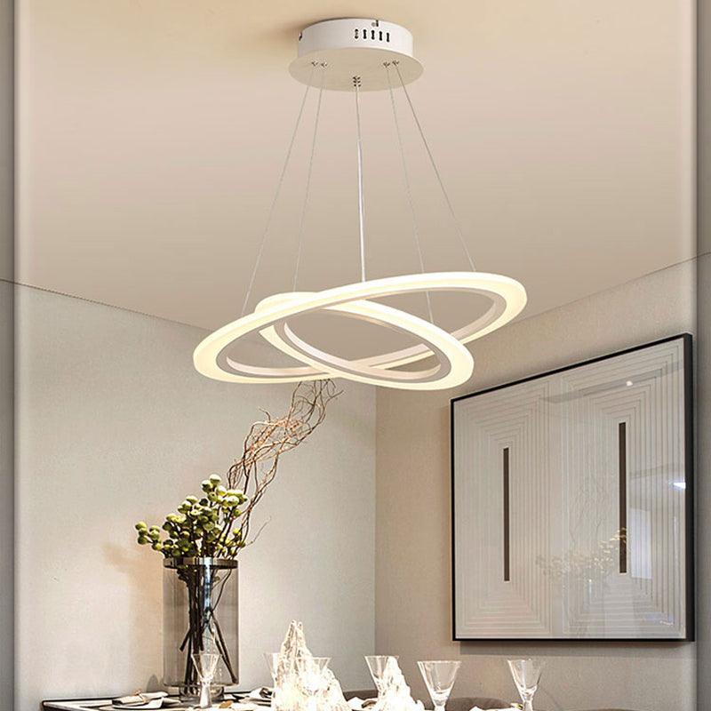 Acrylic 2/3-Tiered LED Chandelier Modern Coffee Pendant Light - Rebooters