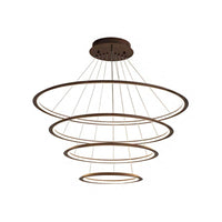 Acrylic 3/4-Tiered Loop Ceiling Hang Light Simplicity Gold Coffee LED Pendant Chandelier - Rebooters