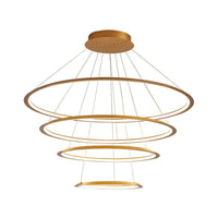 Acrylic 3/4-Tiered Loop Ceiling Hang Light Simplicity Gold Coffee LED Pendant Chandelier - Rebooters