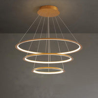 Acrylic 3/4-Tiered Loop Ceiling Hang Light Simplicity Gold Coffee LED Pendant Chandelier - Rebooters