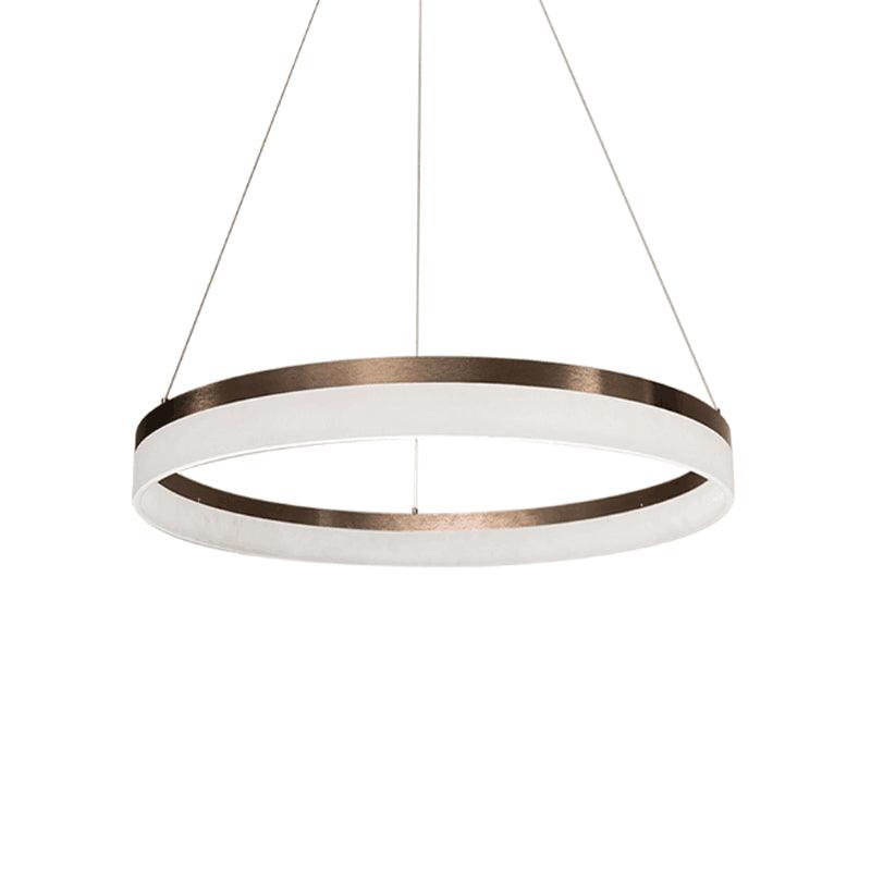1/2/3-Tier Circle Chandelier Light Minimalistic Acrylic Brown - Rebooters