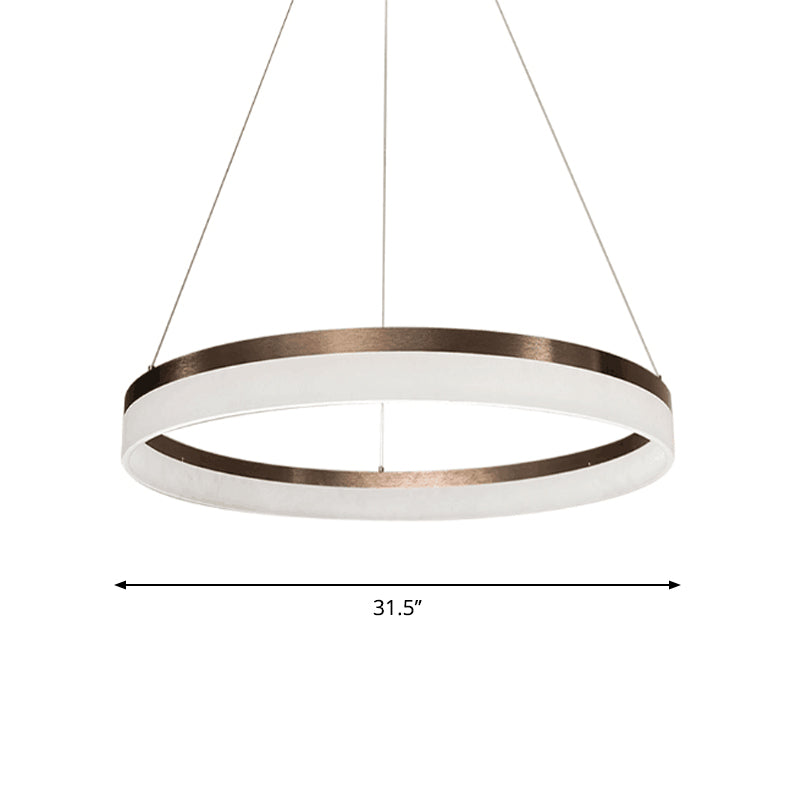 1/2/3-Tier Circle Chandelier Light Minimalistic Acrylic Brown - Rebooters