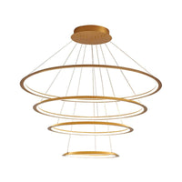 3/4 Tiers Slim Hoop Pendant Lighting Simple Aluminum LED Chandelier Gold Coffee - Rebooters