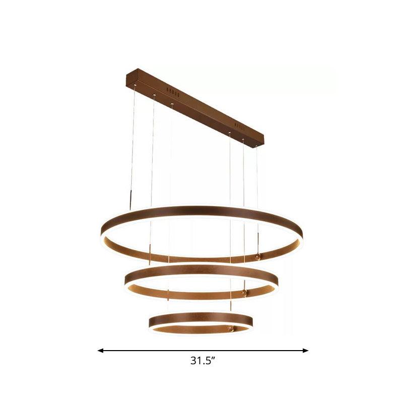 2/3 Tiered Tapered Parlor Hanging Lamp Acrylic LED Pendant Coffee - Rebooters