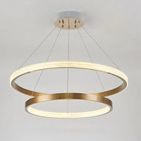 Aluminum 2/3 Tiered Hoop Pendant Light Postmodern Gold Finish - Rebooters