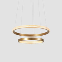 Aluminum 2/3 Tiered Hoop Pendant Light Postmodern Gold Finish - Rebooters