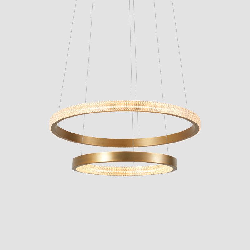 Aluminum 2/3 Tiered Hoop Pendant Light Postmodern Gold Finish - Rebooters