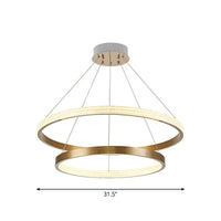 Aluminum 2/3 Tiered Hoop Pendant Light Postmodern Gold Finish - Rebooters