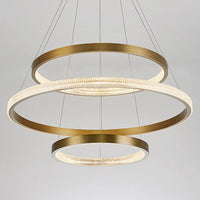 Aluminum 2/3 Tiered Hoop Pendant Light Postmodern Gold Finish - Rebooters