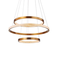 Aluminum 2/3 Tiered Hoop Pendant Light Postmodern Gold Finish - Rebooters