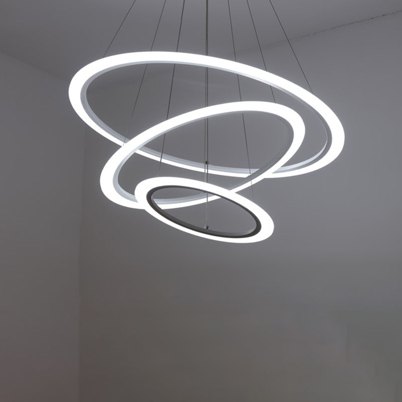 Circular 2/3/4-Tier Pendant Chandelier Minimal Acrylic Light - Rebooters