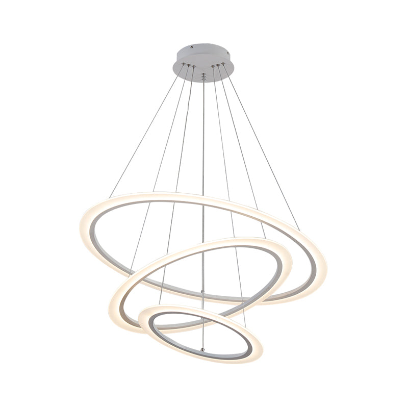 Circular 2/3/4-Tier Pendant Chandelier Minimal Acrylic Light - Rebooters