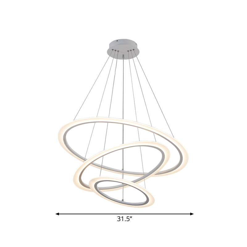 Circular 2/3/4-Tier Pendant Chandelier Minimal Acrylic Light - Rebooters