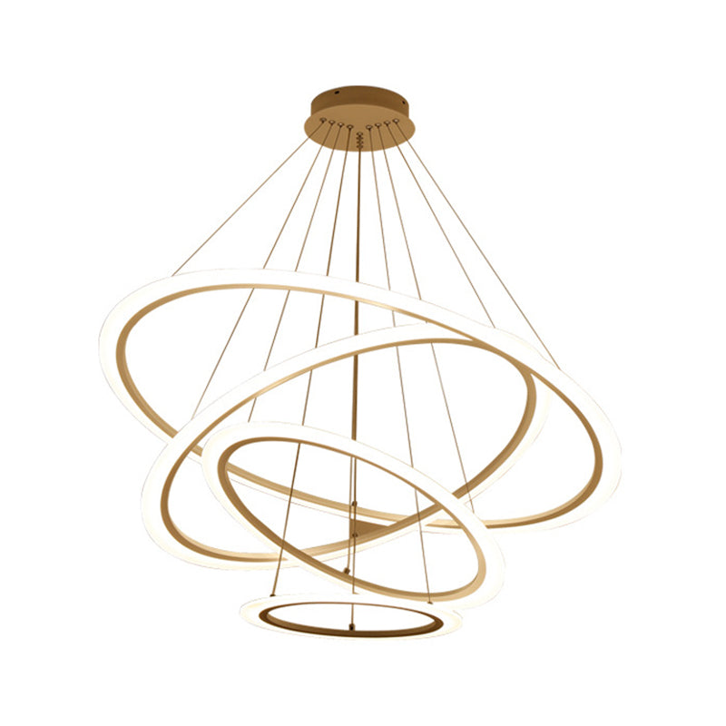Circular 2/3/4-Tier Pendant Chandelier Minimal Acrylic Light - Rebooters